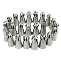 

Amazon hot sell 23pcs Cream Licing Tips Sets Round Ball Shaped Russian Piping Nozzle For Cake Decoration