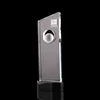 The rectangular transparent crystal blade cup with tennis ball inside and black base