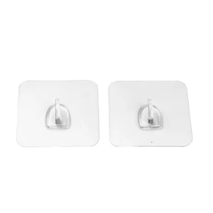 Image of SAMANL transparent color plastic adhesive hook single packing small size clothes hanger hook