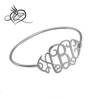 Stainless Steel Silver Color Letter Script Name Charm Personalized Silver Color Letter Script Name Charm