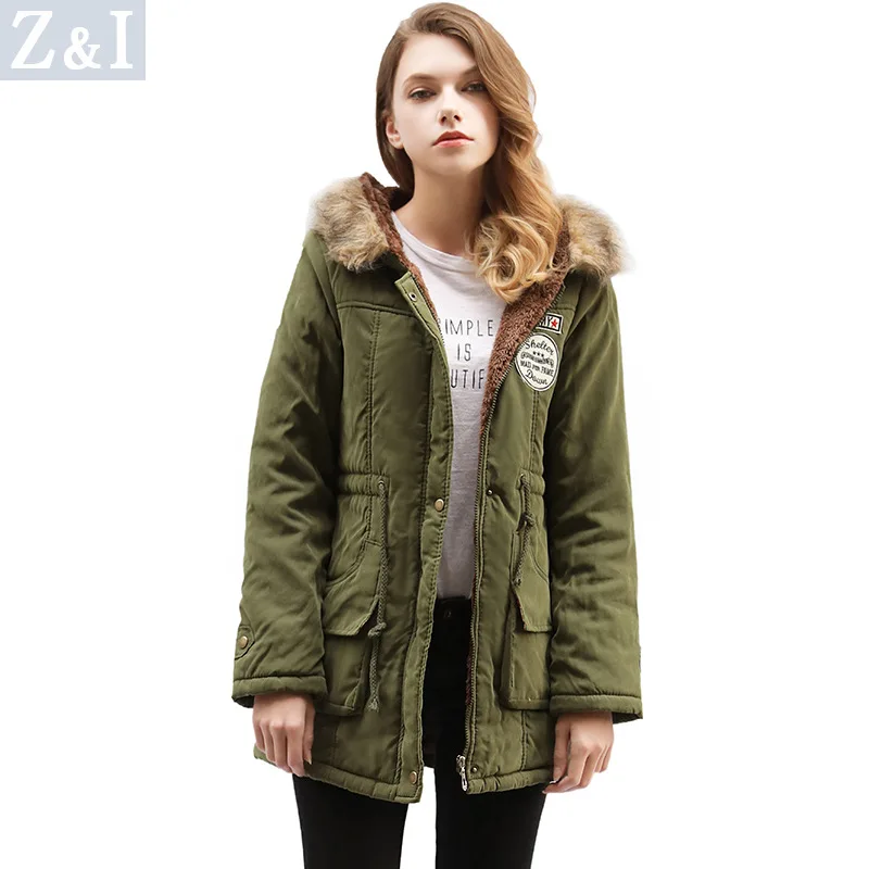 

Women Parka Cotton-padded jacket Slim Design Thick Winter Outerwear Down Coat