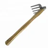 China supplier wooden handle small single-handed 3-prong rake for sale