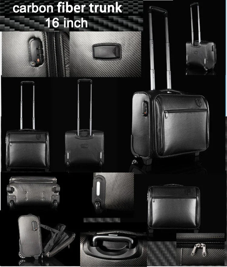 Best Quality Carbon Fiber Leather Baggage Carbon Fiber Trolley Bags