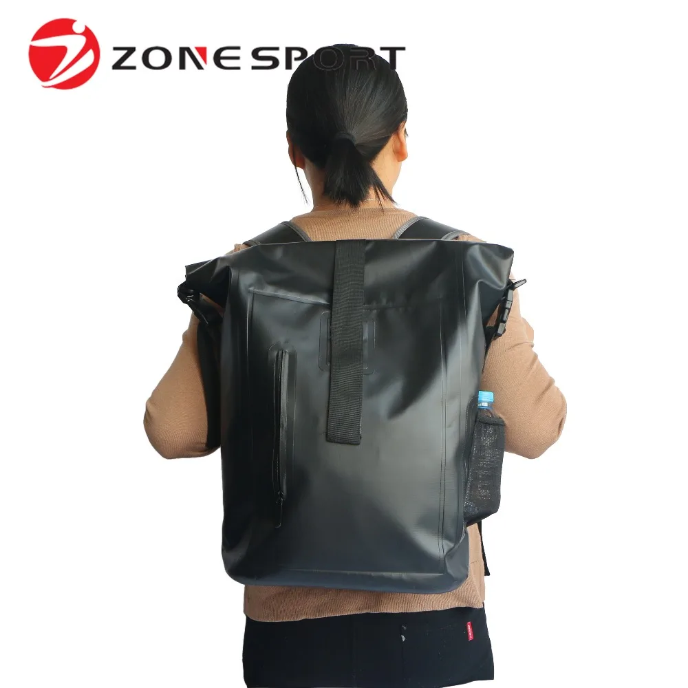 

China Manufacturer Waterproof PVC Tarpaulin Backpack For Hiking Travelling, Black , yellow, blue, green, orange,gray, red or customized