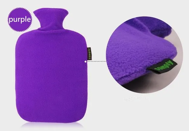 Purple fleece covered PVC hot water bag wholesale price_4
