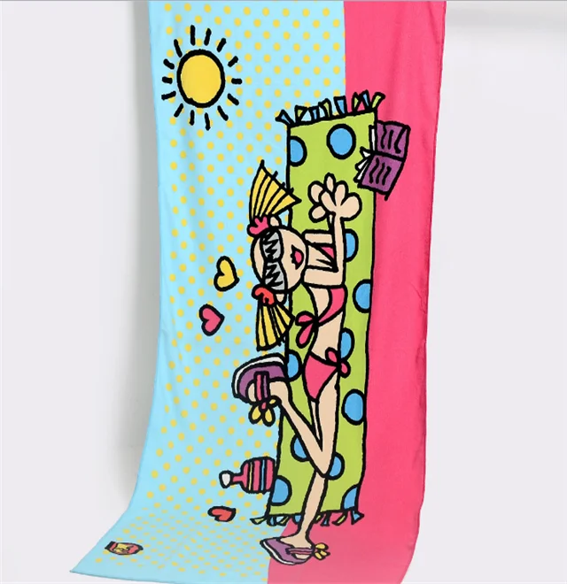 Cheap Cartoon Printed Microfiber/cotton Beach/bath Towel Coats Import