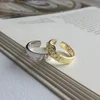 Fashion 925 Silver Gold Rings Opening Concave Surface Rings Damila Jewelry K765