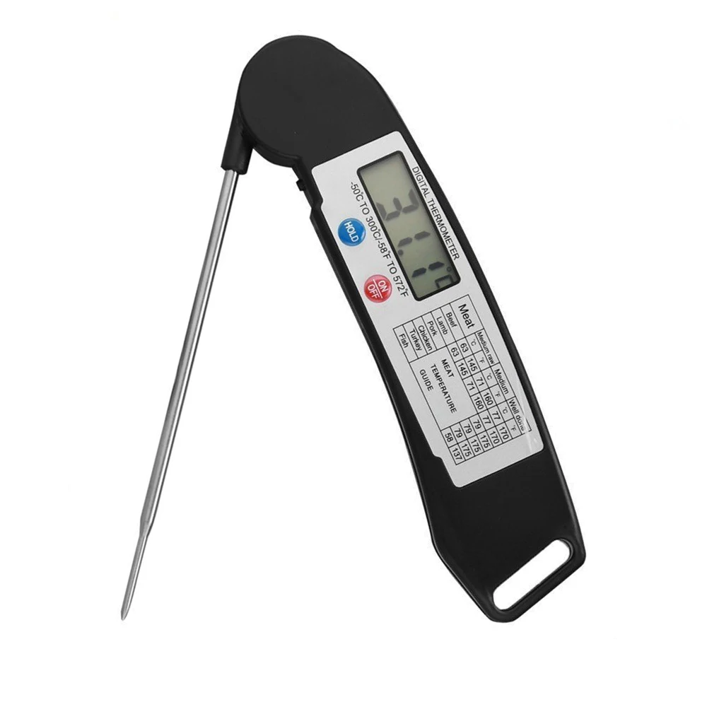 

Ultra-fast measure digital meat bbq thermometer with 304 stainless steel probe DTH-135, Black