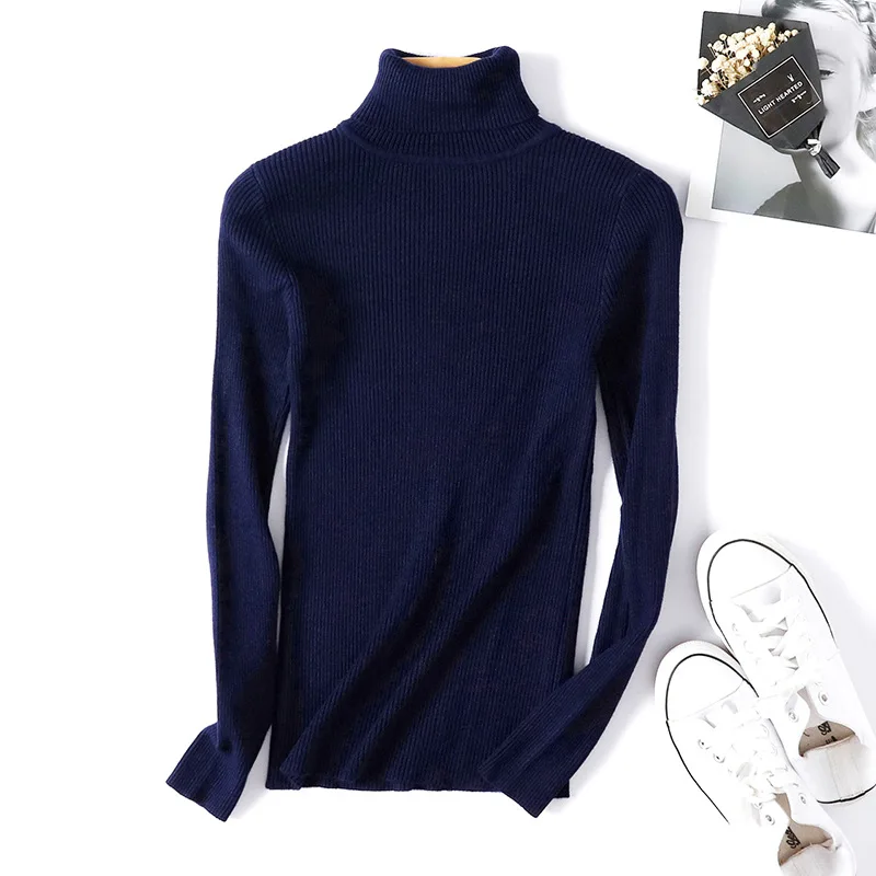 
2020 New Design Amazon Autumn Winter Christmas Turtleneck Knit Sweater Woman Sweater 