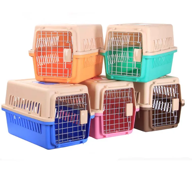 

Plastic pet airway box travel cage transport box, 6 colors