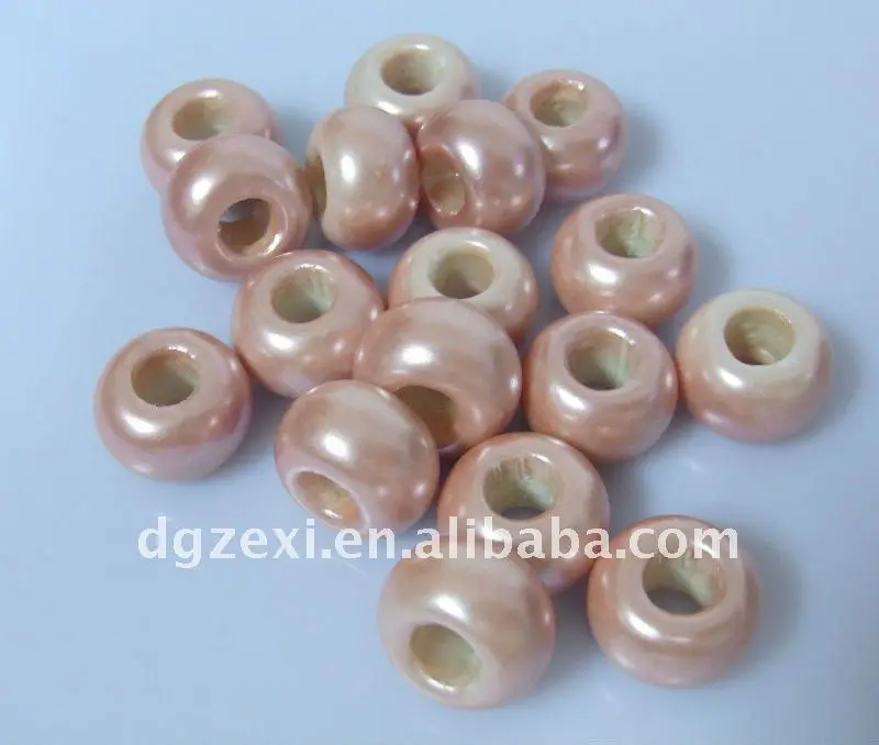 Pink glass abacus beads with two holes for British and Eurpean Jewelry making