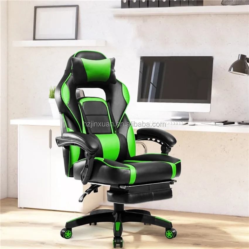 Jx-1523 Green Leather Racing Style Gaming Chair Recling Office Chair