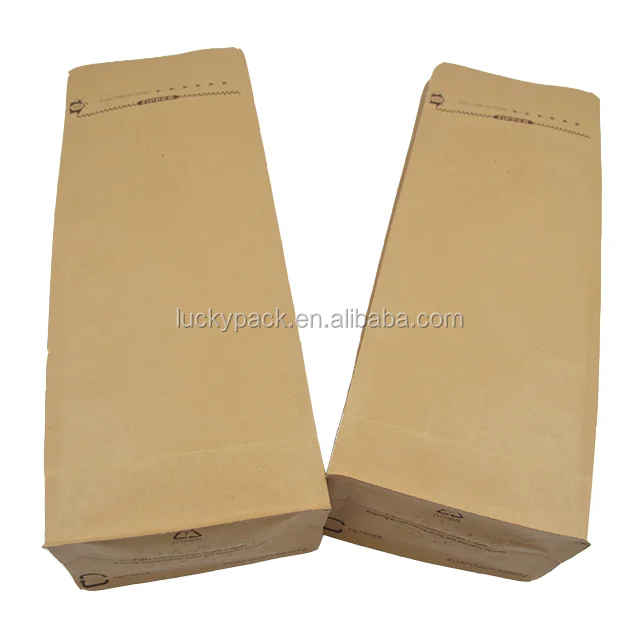 
Customized Easy Tear Zipper Top Food Grade Moisture Proof Kraft Paper coffee beans packaging bags 