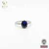 Blue Diaomd Stone Wedding 925 Silver Rings OEM Expert