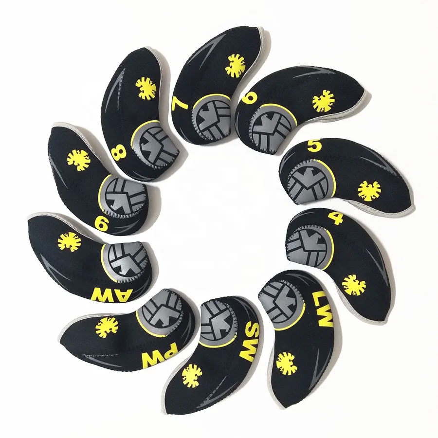 Custom Neoprene Golf Iron Club Head Cover 4-9 AW LW PW SW  Universal Golf Headcover Set 3Color