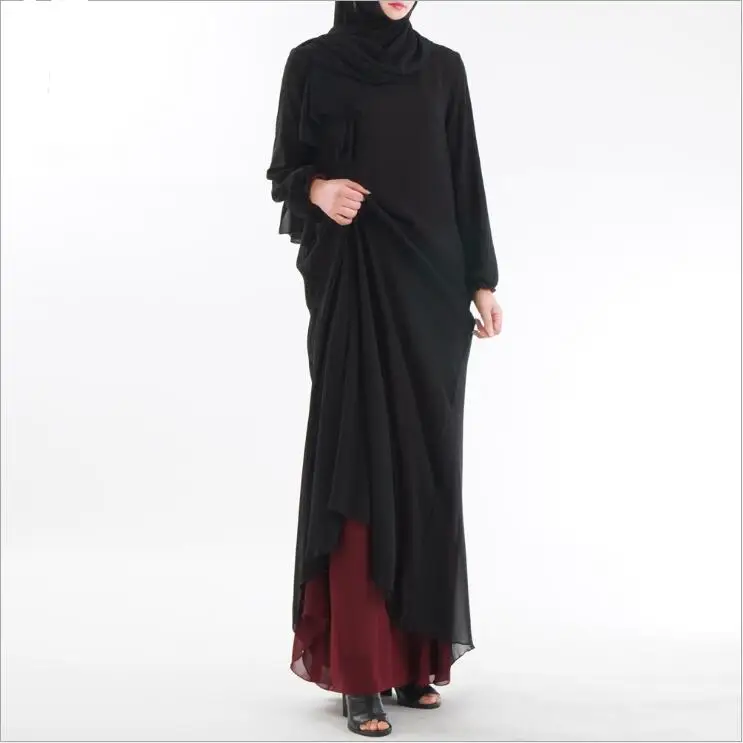 

New Fashion Long Dress Muslim Women Wear On Both Sides Casual Dubai Abaya Maxi Dresses Islamic Clothing A300