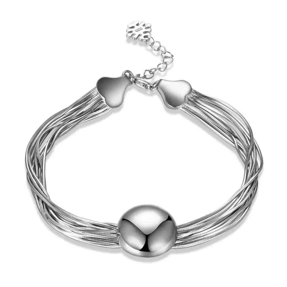 

Hot Selling European Style 925 Sterling Silver Multi Layers Chain Bracelets for Women