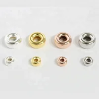 

925 Sterling Silver Crimp Spacer Beads Connector DIY Accessories Jewelry Making Wholesale