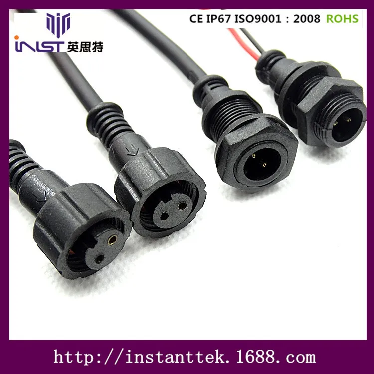 2 Pin Ip67 Waterproof Male Black Circular Electric Male Female Cable Connectors Buy 2 Pin Ip67 