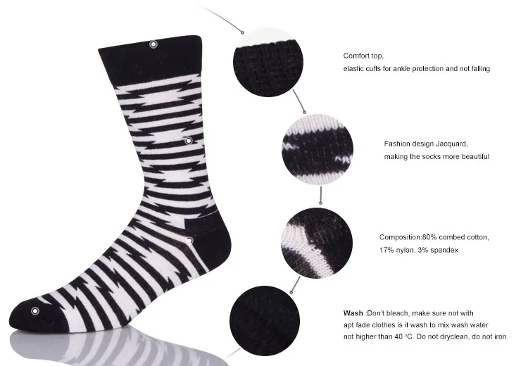 Black And White Stripes Zebra Pattern Custom Socks Men
