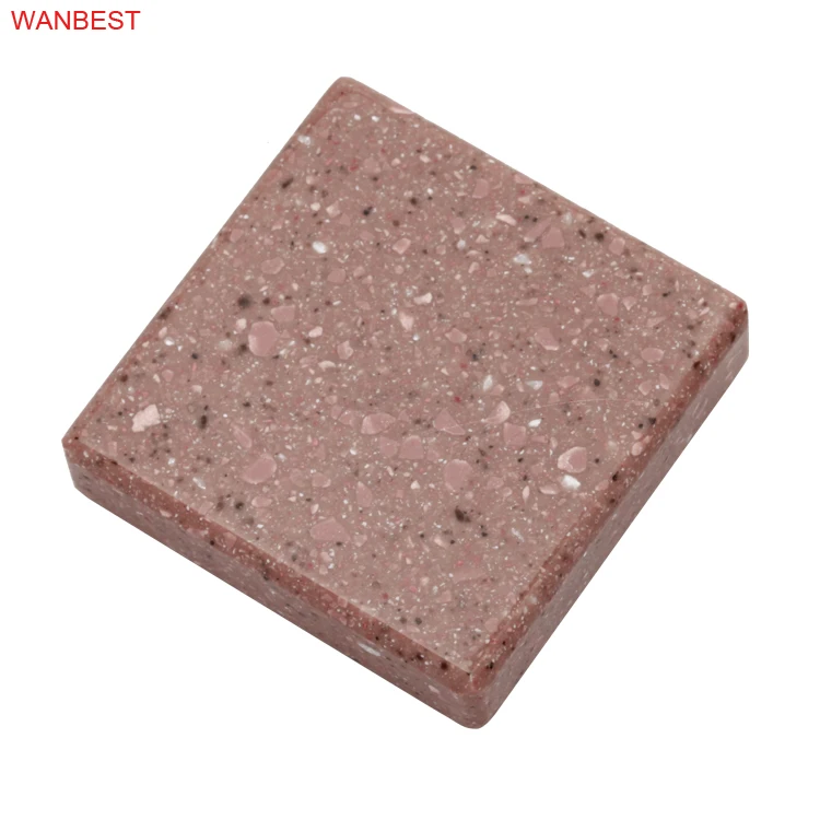 Flag Slab Brick Red Solid Surface Polymer Acrylic Stone Wa8838
