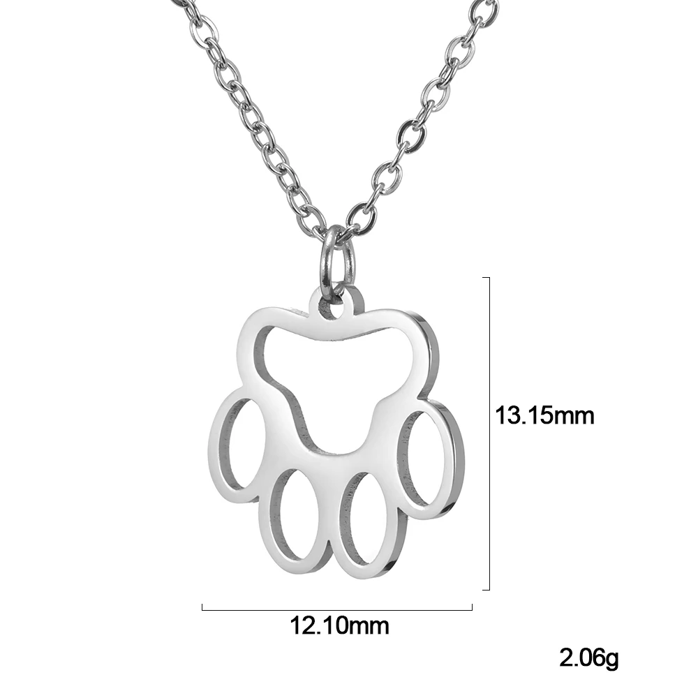 

Stainless Steel Small Dog Paw Pendant Jewelry Necklace Women and Men Stainless Steel Jewelry, Steel color,can custom color