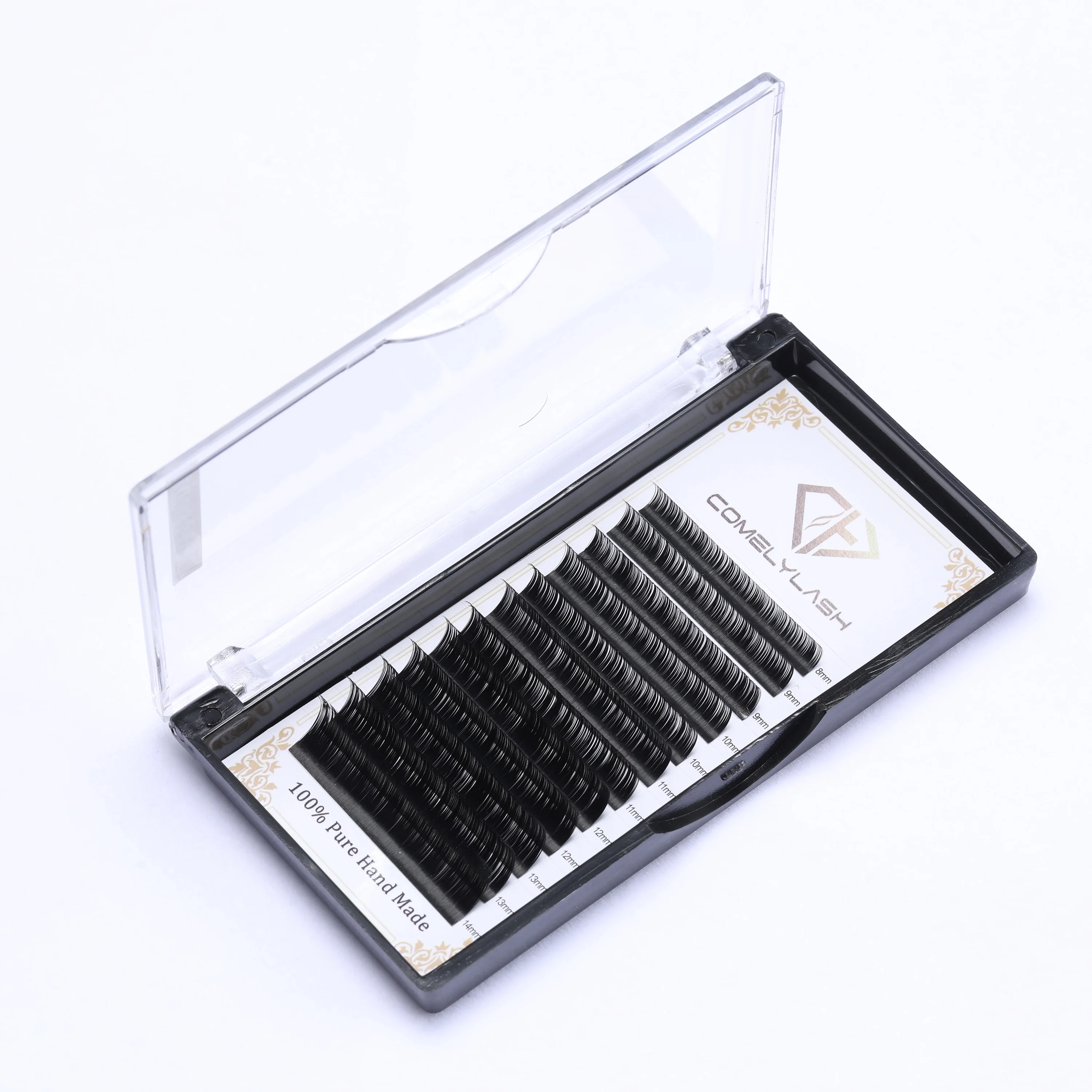 

Comelylash wholesale ellipse flat korean silk eyelash extensions black matte, Natural black
