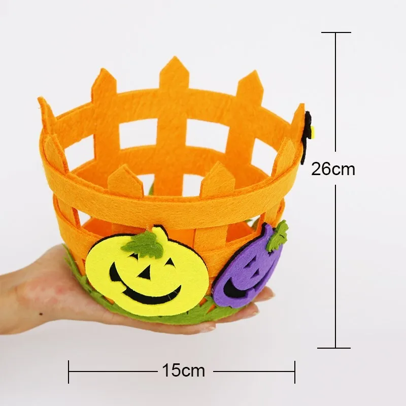 Professional Custom Pumpkin Shape Children Halloween Felt Basket - Buy ...