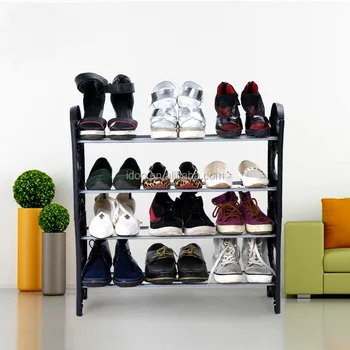 Storage Holders Home Organizers Easy To Assemble Cheap 4 Layer Black Shoe Storage Rack View Shoe Storage Rack Foho Foho Large Shoe Racks Product Details From Yongkang Foho Sport And Leisure Co