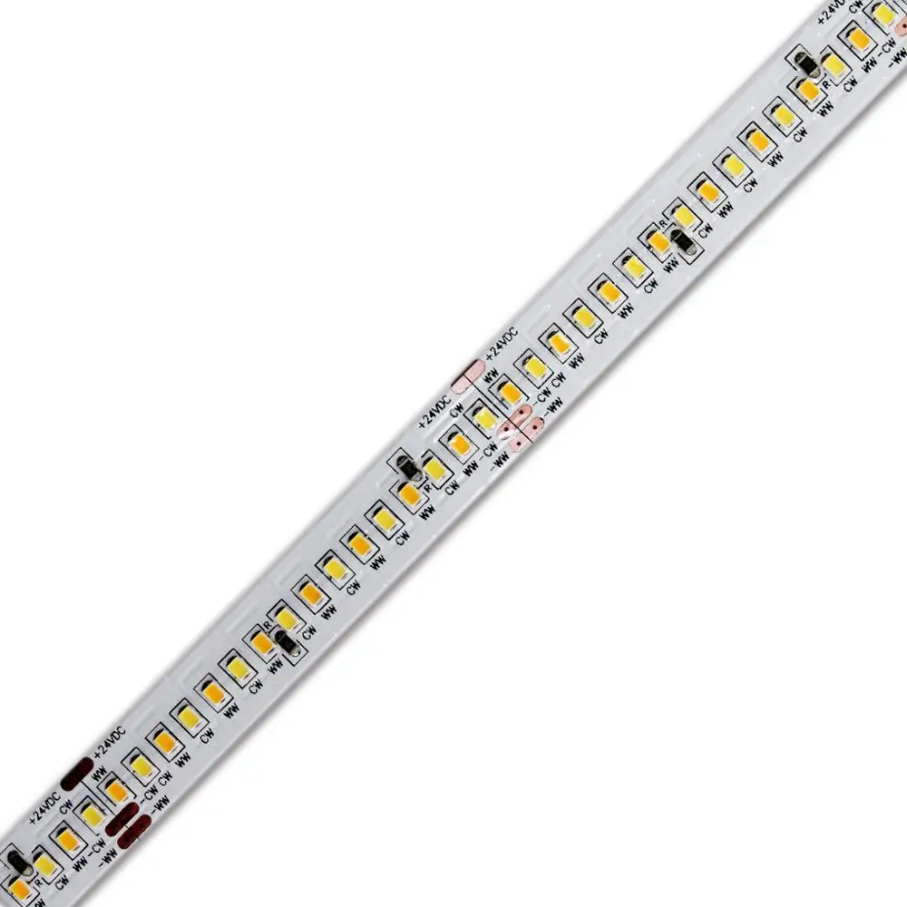 CCT adjustable led strip light with 288leds/M warm white+nature white