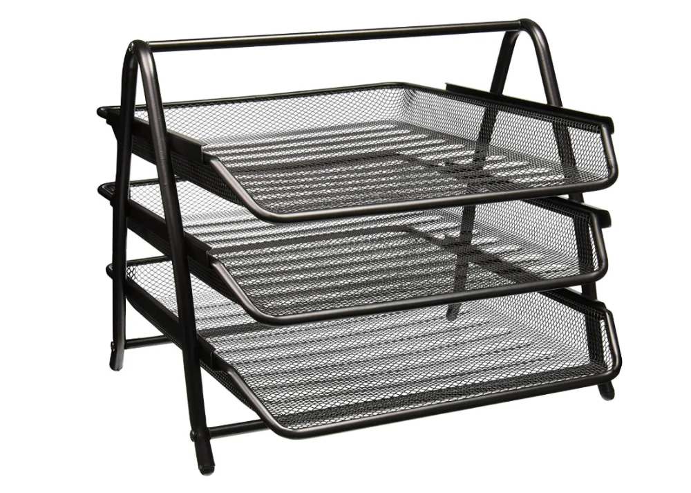 Metal Wire Mesh 6-Tier Office Letter Trays/Document and File Folder Organizer Black MyGift 