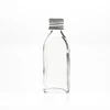 Factory 30ml 1oz Clear Empty Square Shaped Juice / Spirit / Water Drinking Glass Bottle with Aluminum cap