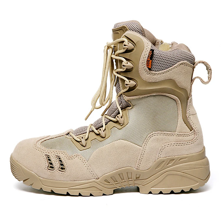 

KYL004 high quality black leather ankle army sport boots
