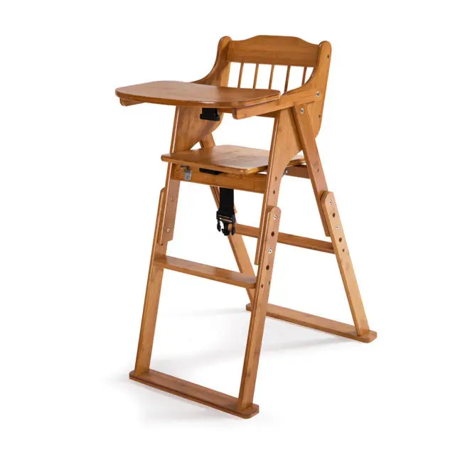 Baby High Chair Bamboo Stool Infant Feeding Children Toddler Restaurant