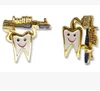 Metal molar shape brooch for dentist and dental nurse