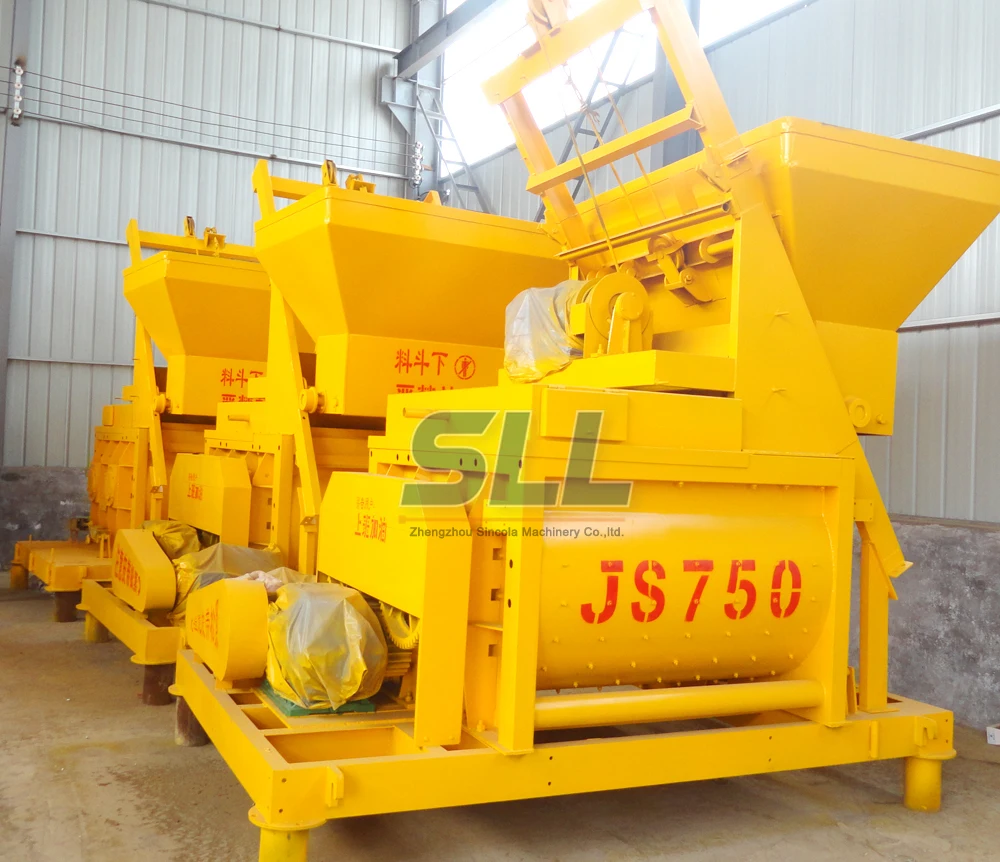 China Best Factory Supply Portable Twin Shaft Self Loading Js 500 750