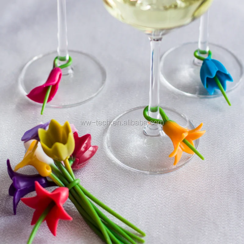 

Silicone Floral Wine Glass Markers