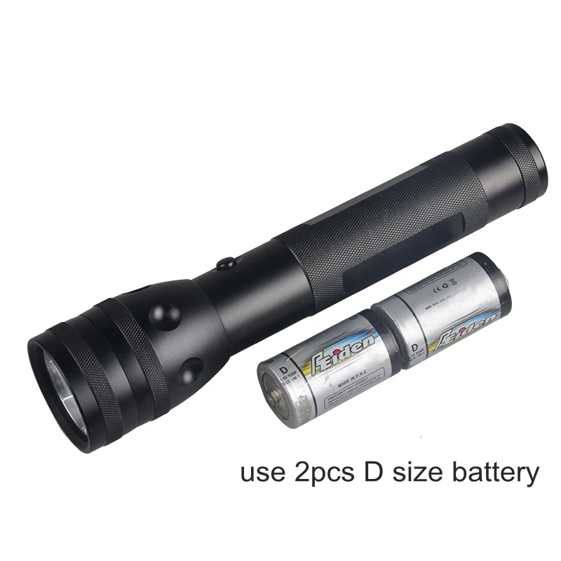 Waterproof High Power T6 Led Heavyduty 2 Cell D Battery Flashlight