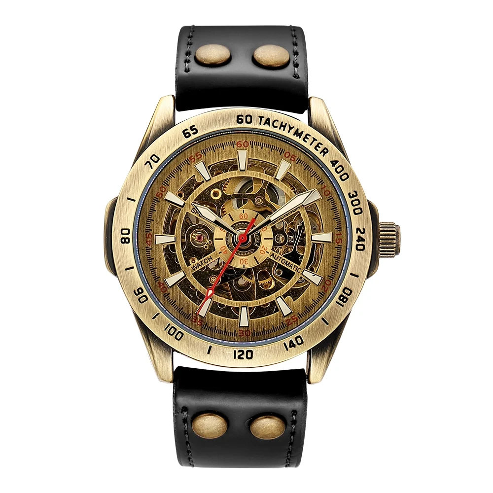 

SHENHUA 9281 Men Automatic Mechanical Watch Stainless Steel & Leather Band