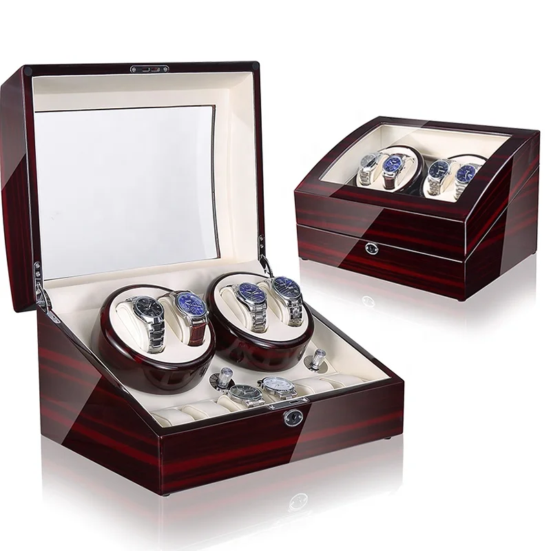 

Time partner Watch Winding System Automatic rotation table box 4+6 wooden watch winder, Customized