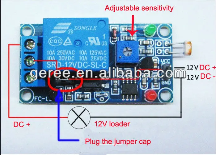 12V Car Light Control Switch Photoresistor Relay Module Detection Sensor  yu 
