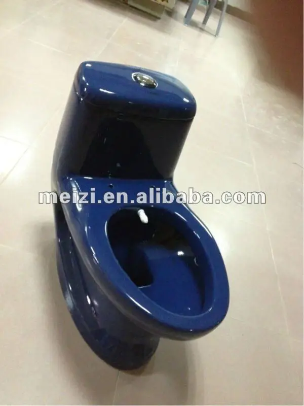 Double color one piece toilet with built-in bidet