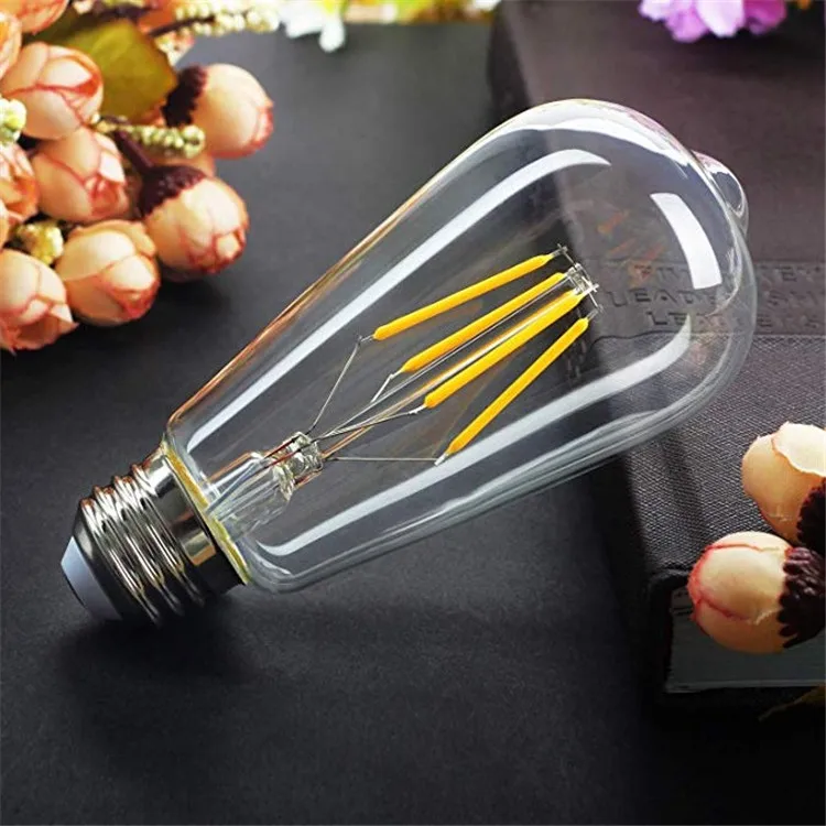 ST64  Antique Retro E27 Vintage Edison Light Bulb LED Filament 4W 220V