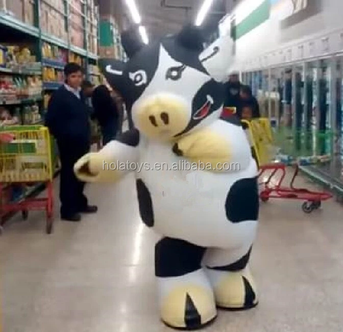 

Hola white and black inflatable cow costume/dancing cow costume, Red,blue ,white,red,blue,yellow and so on