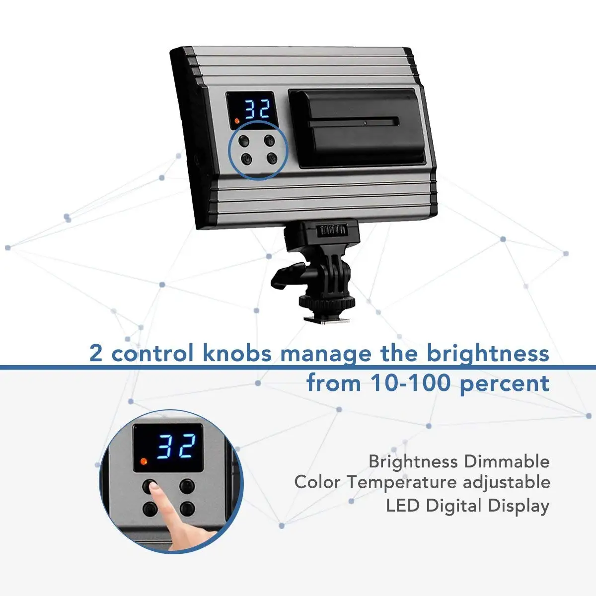 PT-15B Ultra-thin Bi-Color 3200K-5600K Aluminum Alloy Dimmable Studio Photography  LED Photo Video Panel Light for Camera