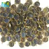 Gold Plate Edged Natural Small Coin Shape Agate Bead Double Bail Connector Jewelry Making Charms