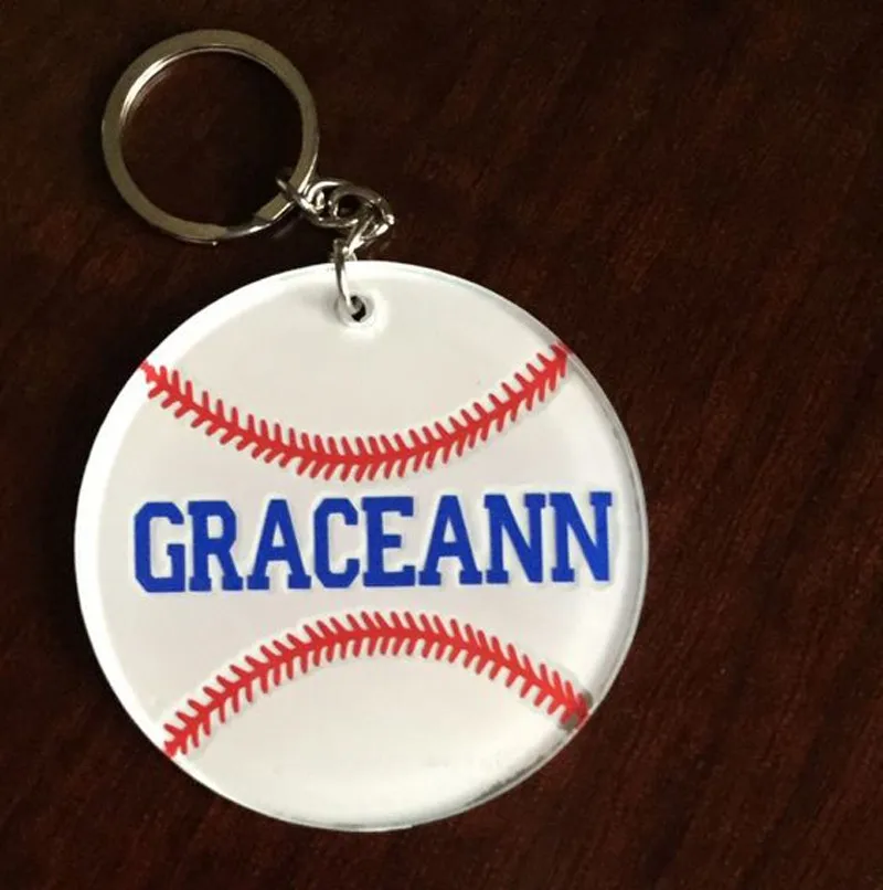 Personalized Blank Softball Baseball Acrylic Keychain Buy Blank