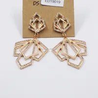 

fashion jewellery 2019 long rhinestone small gold gemstone earrings designs for girls manufacturer