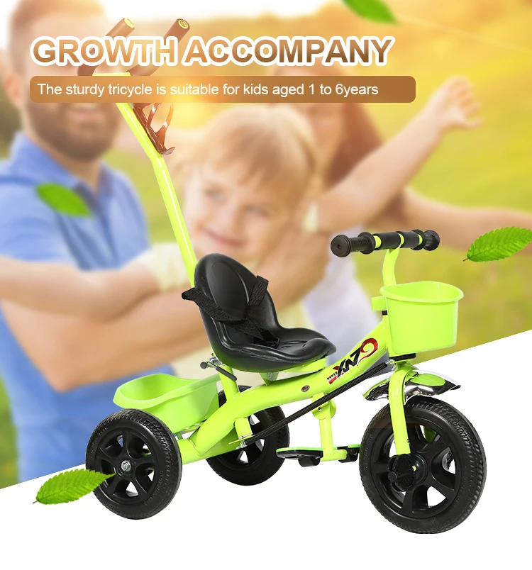 Kids Double Seat Tricycle With Back Seat And Handle Bar/ Kids Tricycle
