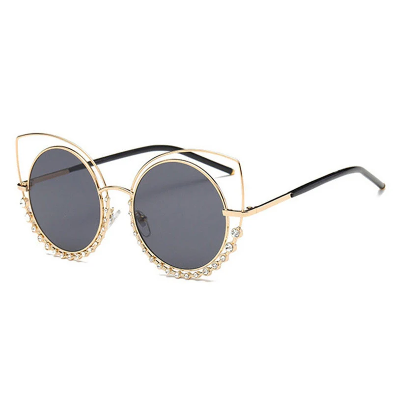

2019 hot sell cat eye sunglasses,pearl frame sunglasses wholesale glasses sun glasses